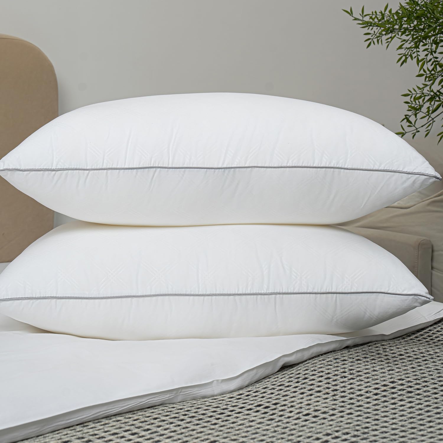 Jbetox Pillows for Sleeping 4 Pack Bed Pillow Set of 4 for Side Back and Stomach Sleepers Down Alternative Filling Luxury Soft (